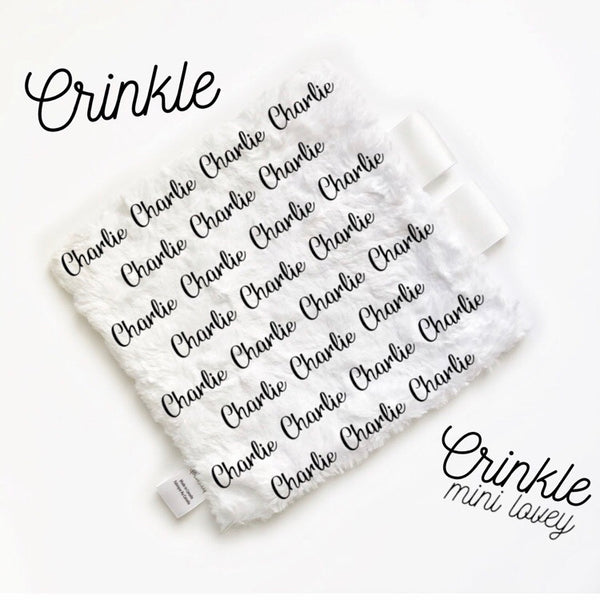 Personalized Name Crinkle Lovey Blanket - NAME REPEAT - Dotboxed