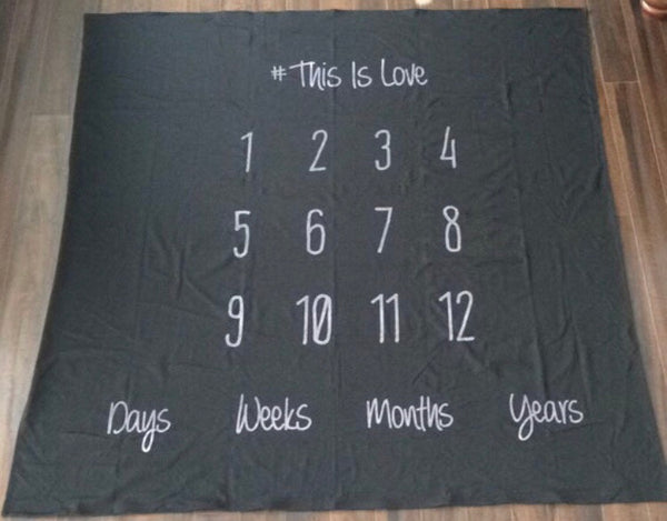 Milestone Blanket in Black - IMPERFECT - Dotboxed