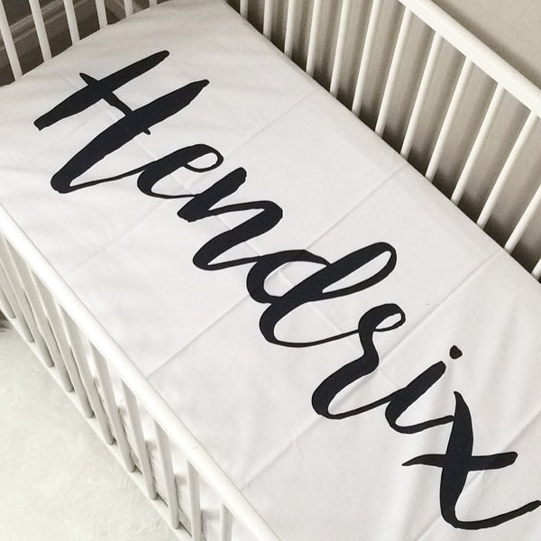 Large Centered Name - Personalized Name Bedding - Dotboxed