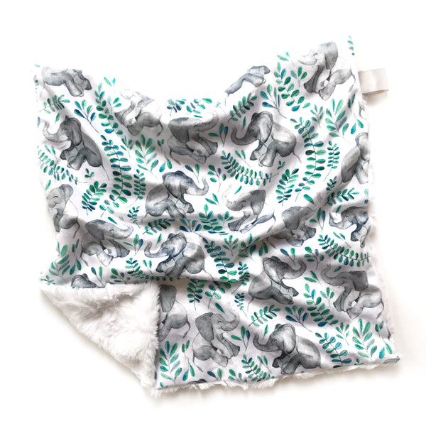 Lovey Blanket - Elephants and Leaves