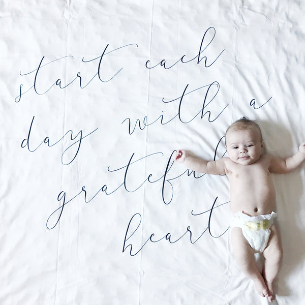 MUSLIN SWADDLE BLANKET - GRATEFUL HEART * PRE ORDER - Dotboxed