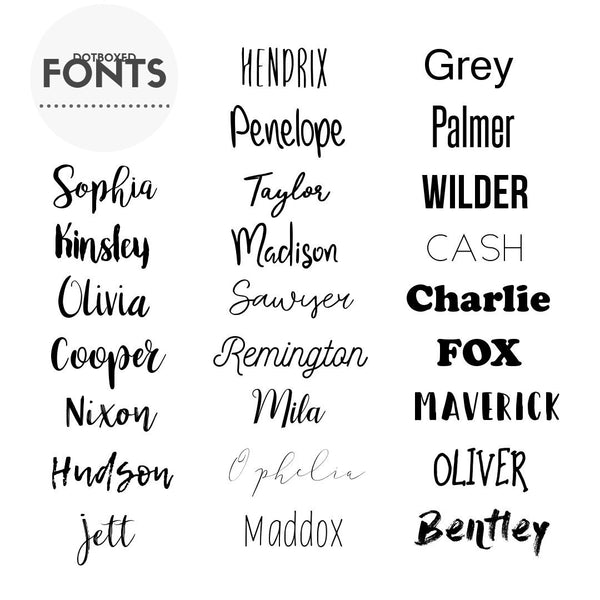 Greenery Large Centered Name - Personalized Name Bedding - Dotboxed