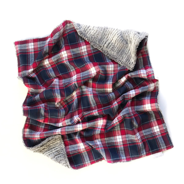 Plaid Blanket RED WHITE DEEP NAVY - Dotboxed