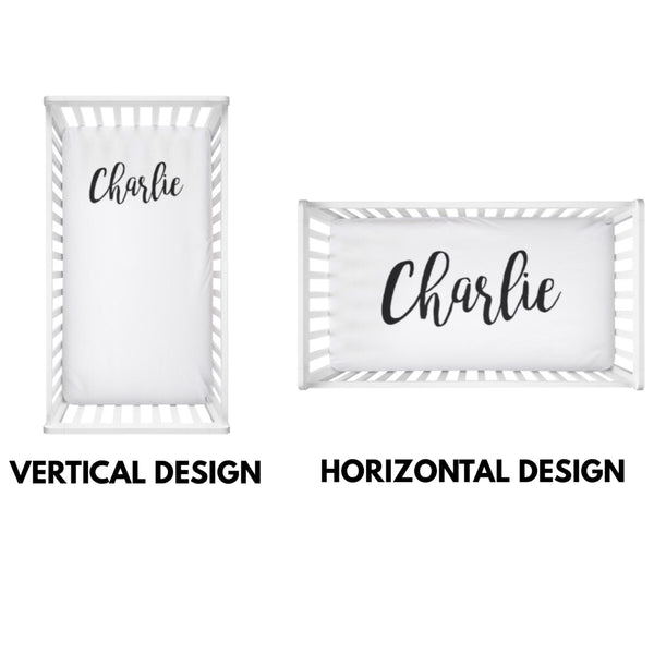 Greenery Large Centered Name - Personalized Name Bedding - Dotboxed