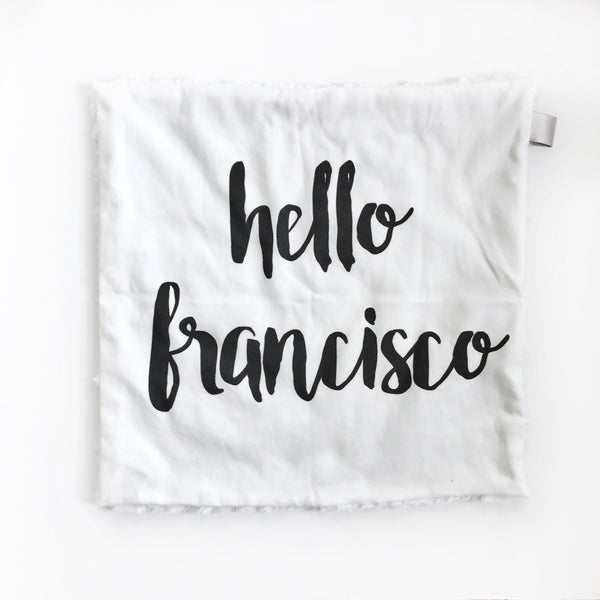 Personalized Name Lovey Blanket - LARGE CENTERED NAME - Dotboxed