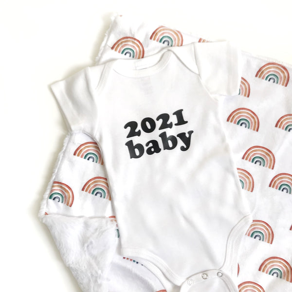 2021 baby (bold font) announcement - BODYSUIT