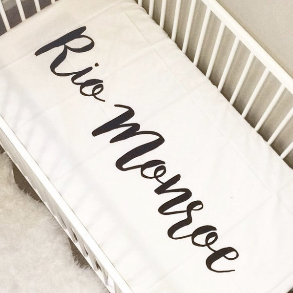 Large Centered Name - Personalized Name Bedding - Dotboxed