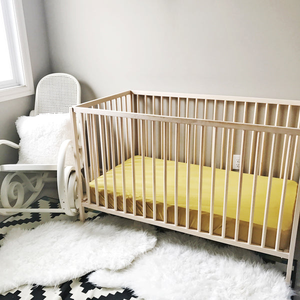 Bamboo Crib Sheet - Gold Palm - Dotboxed