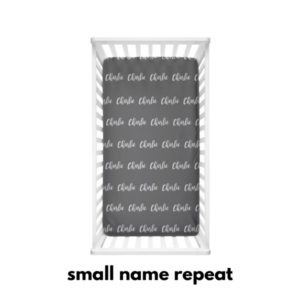 Small Name Repeat on Coloured Background - Personalized Name Bedding - Dotboxed