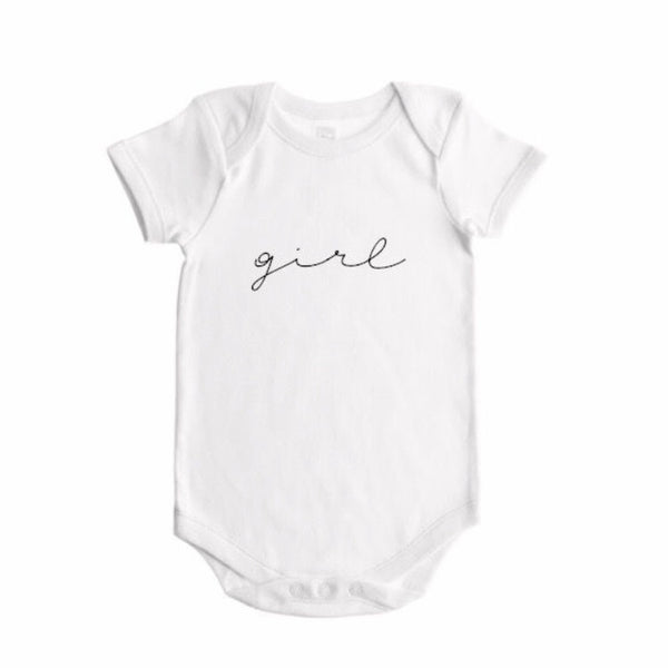 Girl Gender Reveal (script font)- BODYSUIT - Dotboxed