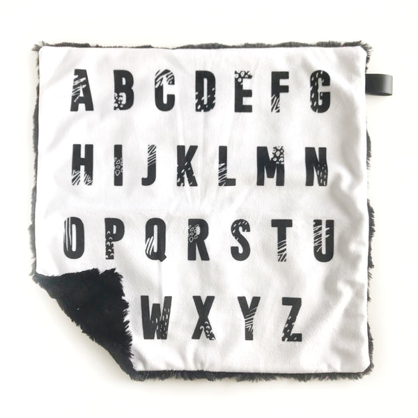 Lovey Blanket - Alphabet Monochrome
