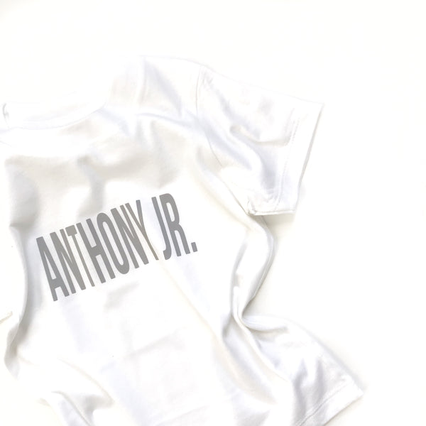 Personalized Name Bodysuit - WHITE - Dotboxed