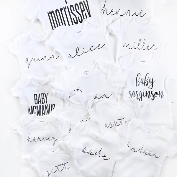 Personalized Name Bodysuit - WHITE - Dotboxed
