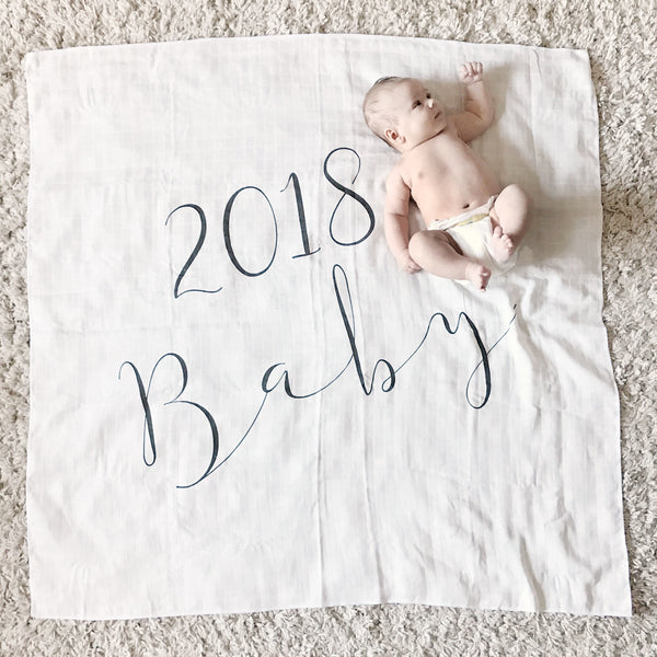 MUSLIN SWADDLE BLANKET - 2018 BABY - Dotboxed