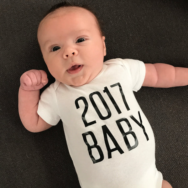 2017 baby (bold font) announcement - BODYSUIT - Dotboxed