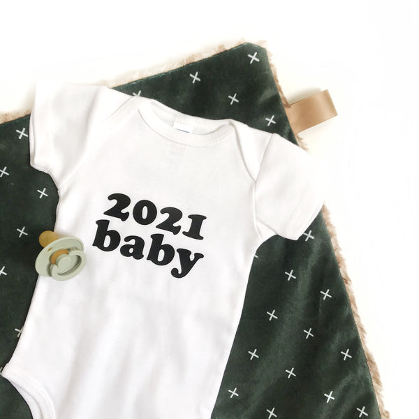 2021 baby (bold font) announcement - BODYSUIT