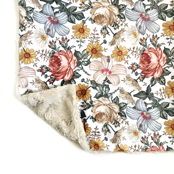 Minky Blanket - Nursery Floral - Dotboxed