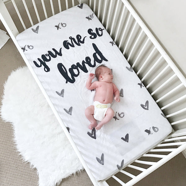 MUSLIN CRIB SHEET - YOU ARE SO LOVED - Wholesale - Dotboxed