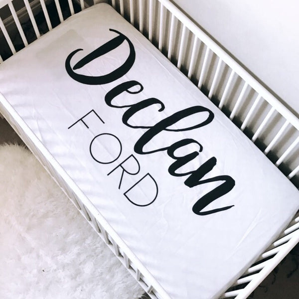 Large Centered Name Colored Background  - Personalized Name Bedding - Dotboxed