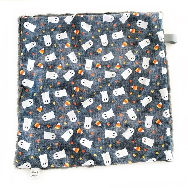 Lovey Blanket -  Ghosts & Candy Corn on Grey