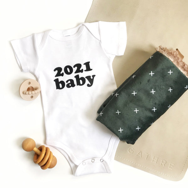 2021 baby (bold font) announcement - BODYSUIT