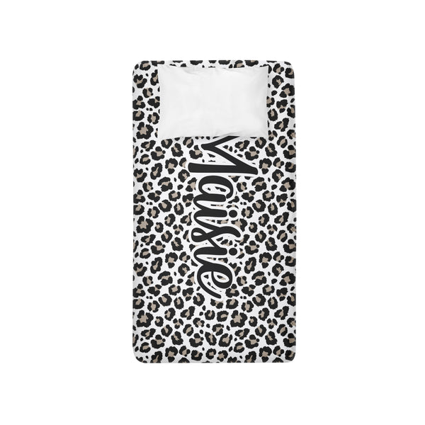Personalized Name Twin Sheet-  Leopard - Dotboxed